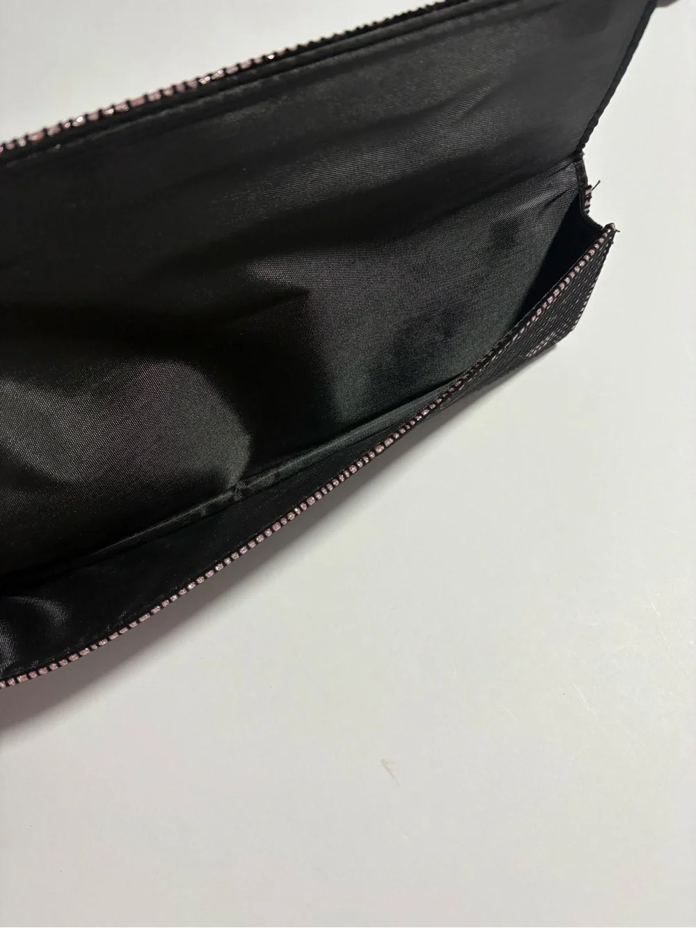 MAC women cosmetics bag black Textured Fold-Over Clutch with Gold Plaque